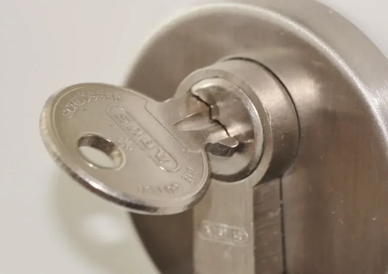 Key inserted in a euro door cylinder – how to check anti-snap locks on Sheffield doors, a Locksmith Sheffield guide